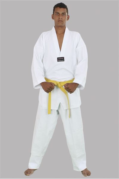 Imagem de Dobok Leve Adulto Branco com Gola Branca – A1